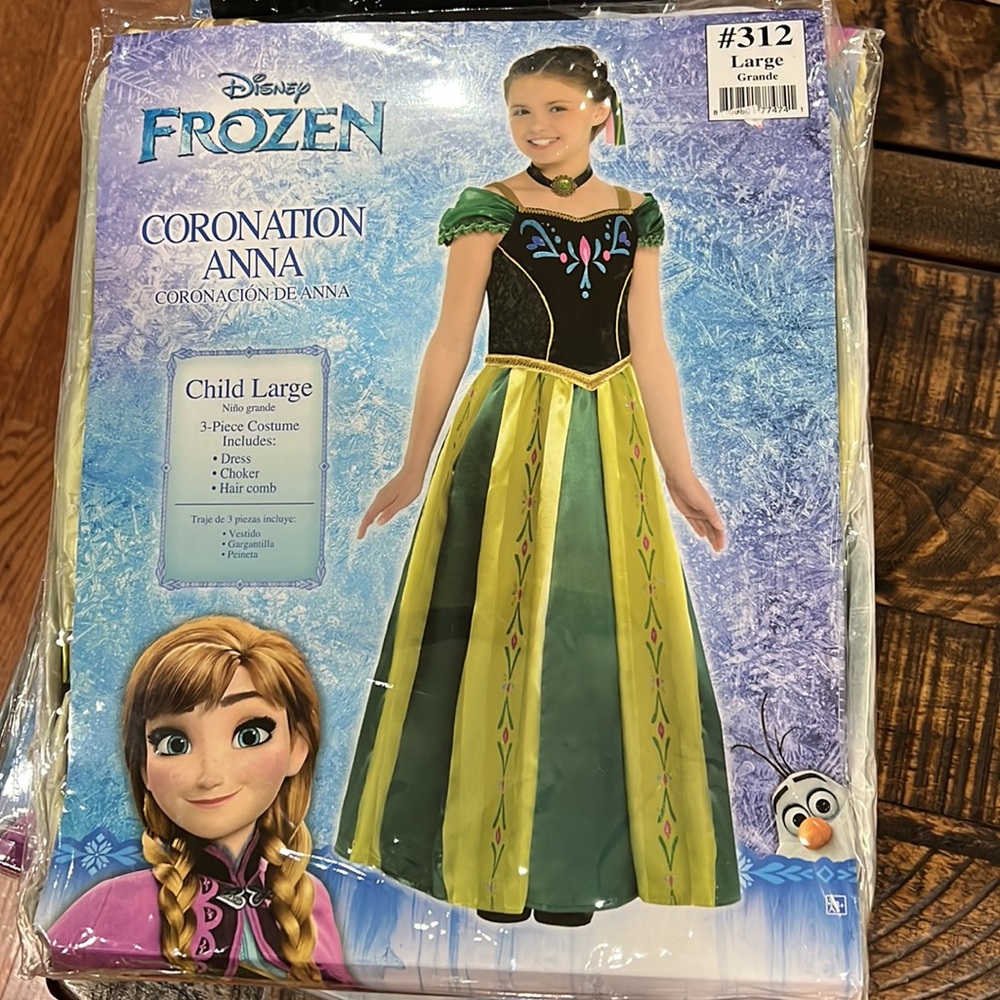 Disney Frozen Anna Costume - Green and Yellow